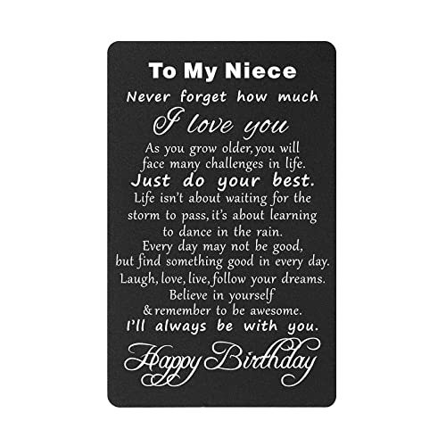 TANWIH Geburtstagskarte für Nichte, Happy Birthday Nichte, inspirierende gravierte Geburtstagskarte für Nichte TANWIH Geburtstagskarte für Nichte, Happy Birthday Nichte, inspirierende gravierte Geburtstagskarte für Nichte von TANWIH