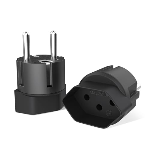 2 Stück Schweiz auf Deutschland Reiseadapter, Reisestecker Steckdosenadapter, Typ J zu Schuko EU Steckdose,für Deutschland, Frankreich Reiseadapter, Schwarz 2 Stück Schweiz auf Deutschland Reiseadapter, Reisestecker Steckdosenadapter, Typ J zu Schuko EU Steckdose,für Deutschland, Frankreich Reiseadapter, Schwarz von TANXIS