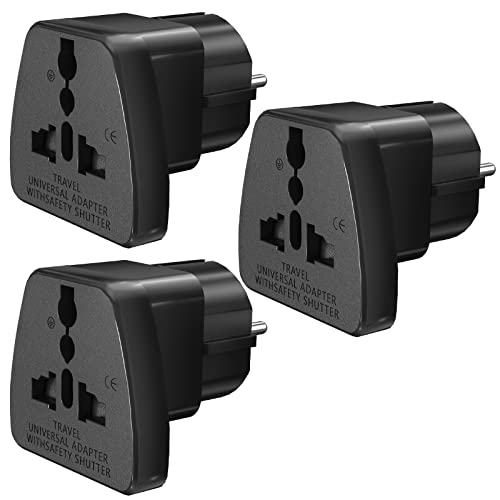 3 Stück Universal Reiseadapter, USA/UK/China zu EU Schuko Stecker Adapter, Reisestecker Steckdosenadapter Weltweit, Europa Reisestecke, Australien/Italien/Schweiz Stecker auf Deutsch, Schwarz 3 Stück Universal Reiseadapter, USA/UK/China zu EU Schuko Stecker Adapter, Reisestecker Steckdosenadapter Weltweit, Europa Reisestecke, Australien/Italien/Schweiz Stecker auf Deutsch, Schwarz von TANXIS