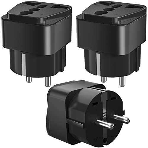 3 Stück Universal Reiseadapter Stecker, UK/USA/China auf EU Reiseadapter, Reisestecker Steckdosenadapter Weltweit, Universal Stecker auf 2 Pin Deutsch Adapter für Hause, Reise, Schwarz 3 Stück Universal Reiseadapter Stecker, UK/USA/China auf EU Reiseadapter, Reisestecker Steckdosenadapter Weltweit, Universal Stecker auf 2 Pin Deutsch Adapter für Hause, Reise, Schwarz von TANXIS