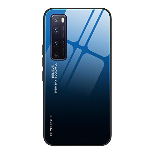 TANYO Hülle Geeignet für Huawei P smart 2021, Farbverlauf Tempered Glass Stoßfest Back Case, mit Weichem TPU Silikon Rahmen Shock Absorption Handyhülle (7) von TANYO