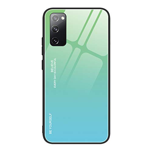 TANYO Hülle Geeignet für Samsung Galaxy S20 FE (Fan Edition), Farbverlauf Tempered Glass Stoßfest Back Case, mit Weichem TPU Silikon Rahmen Shock Absorption Handyhülle (6) von TANYO