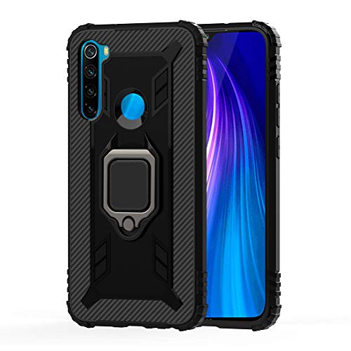 TANYO Hülle Kompatibel mit Huawei Honor 9X, TPU Silikon Stoßfest Armor Schutz Handy Cover, Tough Rugged Fall mit 360° Magnet Ring Kickstand, Schwarz von TANYO