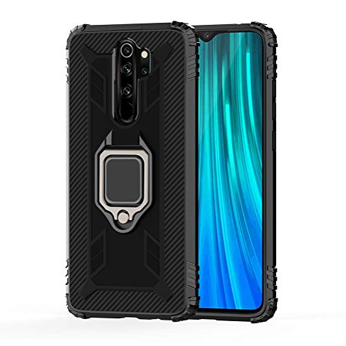 TANYO Hülle Kompatibel mit Oppo Realme X2 Pro, TPU Silikon Stoßfest Armor Schutz Handy Cover, Tough Rugged Fall mit 360° Magnet Ring Kickstand, Schwarz von TANYO