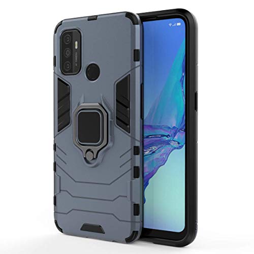 TANYO Hülle für Oppo A53S / A53, Schutzhülle TPU/PC Handyhülle mit Ständer, Stoßfest Bumper Armor Case Hybrid Cover Blau von TANYO
