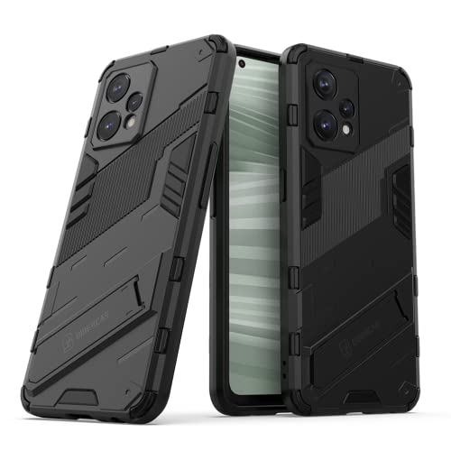 TANYO Hülle für Realme 9 4G | Realme 9 Pro+ | FreeFire Limited Edition, Schutzhülle TPU/PC Handyhülle Stand, Stoßfest Bumper Armor Case Hybrid Cover - Schwarz von TANYO