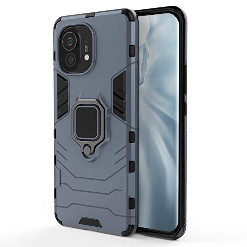 TANYO Hülle für Xiaomi MI 11, Schutzhülle TPU/PC Handyhülle mit Ständer, Stoßfest Bumper Armor Case Hybrid Cover Blau von TANYO