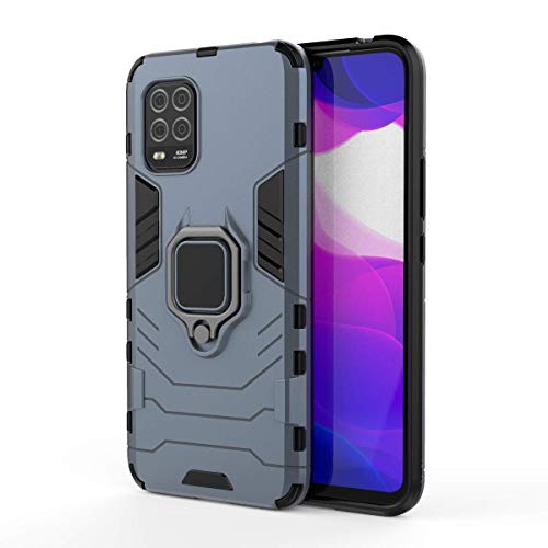 TANYO Hülle für Xiaomi Mi 10 Lite 5G, Schutzhülle TPU/PC Handyhülle mit Ständer, Stoßfest Bumper Armor Case Hybrid Cover Blau von TANYO