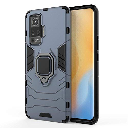 TANYO Hülle für vivo X51 5G, Schutzhülle TPU/PC Handyhülle mit Ständer, Stoßfest Bumper Armor Case Hybrid Cover Blau von TANYO