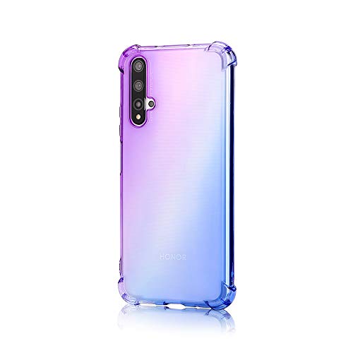 TANYO Schutzhülle für Huawei Nova 5T, weich, flexibel, Silikon-Gel, TPU-Schutzhülle [verstärkte Ecken] [Crystal Clear] Schutzhülle aus Farbverlauf Color TPU Case Cover. Purple/Blau von TANYO