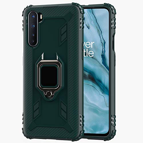 TANYO Schutzhülle für OnePlus Nord, Schutzhülle aus TPU-Silikon mit 360° Standfunktion, Rugged Armor Bumper Case, robust, Grün von TANYO