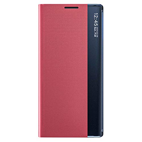 TANYO Smart View Schutzhülle für Samsung Galaxy Note 20 Ultra (5G/4G), Prime Schutzhülle mit transparentem Sichtfenster, elegant, Spiegel, Flip Case Cover mit Faltbarer Standfunktion – Rosa von TANYO