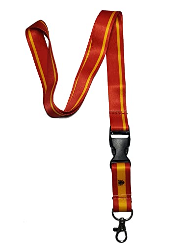 Schlüsselband für Badge Halter Schlüsselanhänger Halskette mit Clip bedrucktem Streifen (Rot Spanien) von TAO