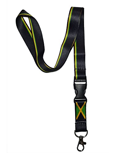 Schlüsselband für Badge Halter Schlüsselanhänger Halskette mit Clip bedrucktem Streifen (Schwarz Jamaion) von TAO