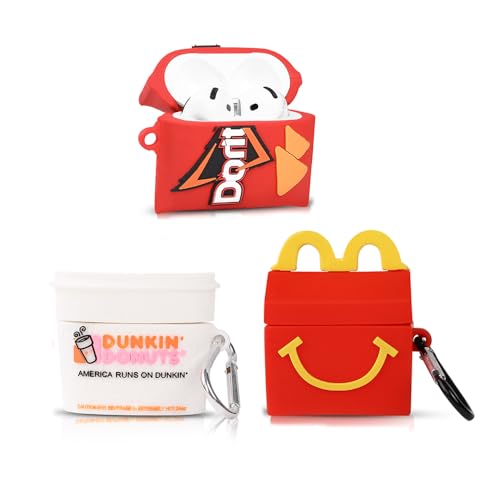 (3 Packung) TAOCHEN Hüllen für AirPods 4 Drahtlose Ohrhörer (2024) mit Karabiner- Silikon Aufladung Schutzhülle mit Cartoon Haut Design für AirPods 4th Erzeugung Kopfhörer (M+DORI+DUNcup) von TAOCHEN