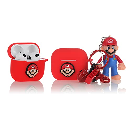 TAOCHEN Fall für AirPods 3rd Erzeugung Ohrhörer mit Puppe Anti Loss Seil- Stoßfester Schutz Cartoon Design Nette Fall Cover Kompatibel mit AirPods 3 von TAOCHEN