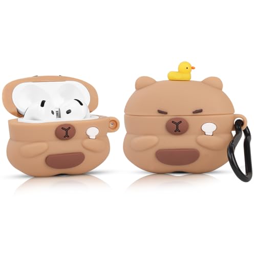 TAOCHEN Hüllen für AirPods 4 Drahtlose Ohrhörer (2024) mit Karabiner- Silikon Aufladung Schutzhülle mit Niedlich Cartoon Haut Design für AirPods 4th Erzeugung Kopfhörer von TAOCHEN