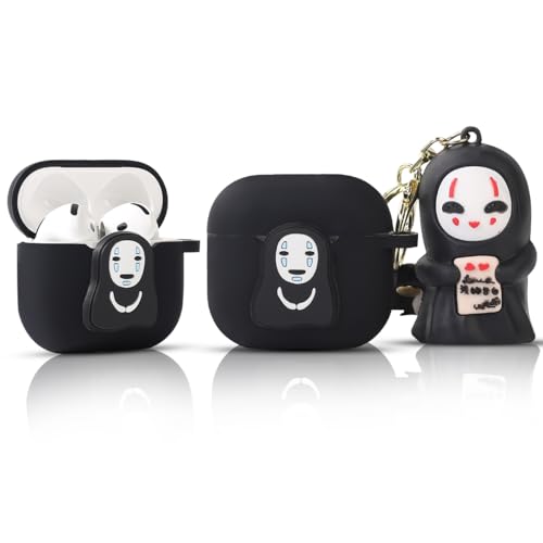 TAOCHEN Hüllen für AirPods 4 Drahtlose Ohrhörer (2024) mit Puppe und Karabiner- Silikon Aufladung Schutzhülle mit Cartoon Haut Design für AirPods 4th Erzeugung Kopfhörer (FASM) von TAOCHEN