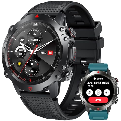 Smartwatch Fitnessuhr Uhren Armbanduhr mit Telefonfunktion: 1.42" Herren Smart Watch Bluetooth Anruf mit Schlafmonitor Schrittzähler Uhr Pulsuhr 100+ Sportmodi Fitness Armbanduhr für Android iOS Smartwatch Fitnessuhr Uhren Armbanduhr mit Telefonfunktion: 1.42" Herren Smart Watch Bluetooth Anruf mit Schlafmonitor Schrittzähler Uhr Pulsuhr 100+ Sportmodi Fitness Armbanduhr für Android iOS von TAOLOON
