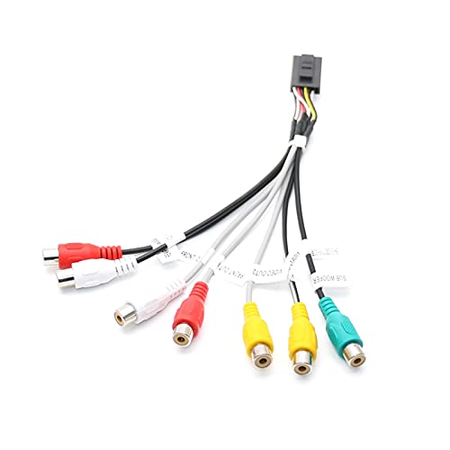 TAOTT 14 Pin Universal RCA Ausgang Kabelbaum Subwoofer Kabel Adapter Verdrahtungsstecker Android Radio Auto DVD Zubehör Zubehör von TAOTT