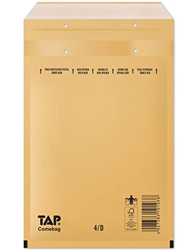 Tap Telion TAP Comebag 14/4/D Braun, Luftpolsterversandtasche, wasserdicht, FSC-zertifiziertes unbeschichtetes Papier und Folie, 200 x 275 mm von TAP