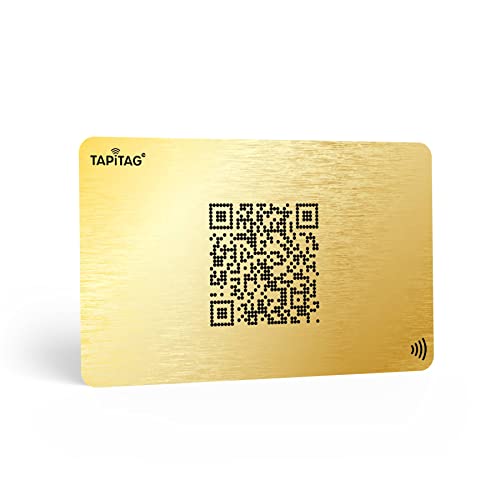 TAPiTAG NFC Tag + QR kontaktlose digitale Visitenkarte Metall (Gold) von TAPiTAG