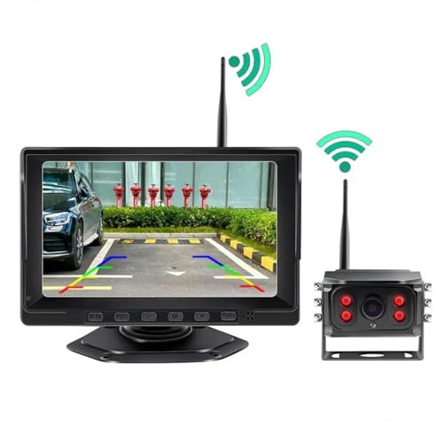 Nachtsicht 7'' 5G Wireless IPS Bildschirm Fahrzeug Monitor Auto Rückansicht Kamera Kit Stabile Digitale Signal Für LKW Bus Einparkhilfe von TARFIC