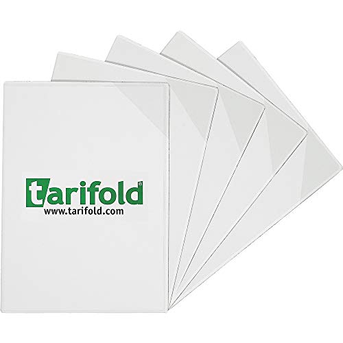 TARIFOLD 194690 Infotaschen Kang Easy Load | Hüllentaschen | Vollmagnetische Rückseite | DIN A4 | Weiss | Packung 5 Infotaschen, farblos von TARIFOLD