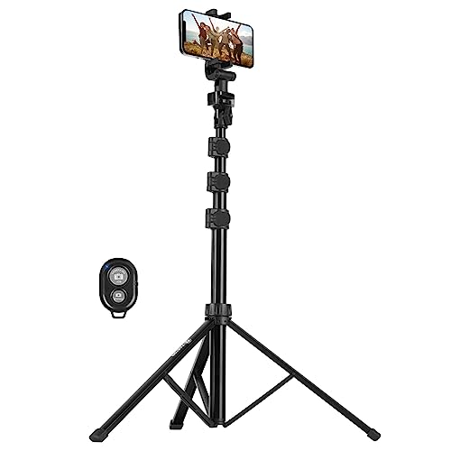 TARION Handy Stativ Selfie Stick Stativ Stange mit Bluetooth Fernbedienung 360° drehbarer Handy Klemme Handyhalterung für iPhone Smartphone Kamera von TARION