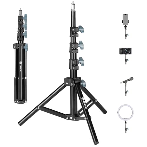 TARION Lichtstativ 130cm Metall Lampenstativ Tischstativ Bodenstativ für Studio Outdoor Fotografie Ringlicht Blitzlicht TARION Lichtstativ 130cm Metall Lampenstativ Tischstativ Bodenstativ für Studio Outdoor Fotografie Ringlicht Blitzlicht von TARION
