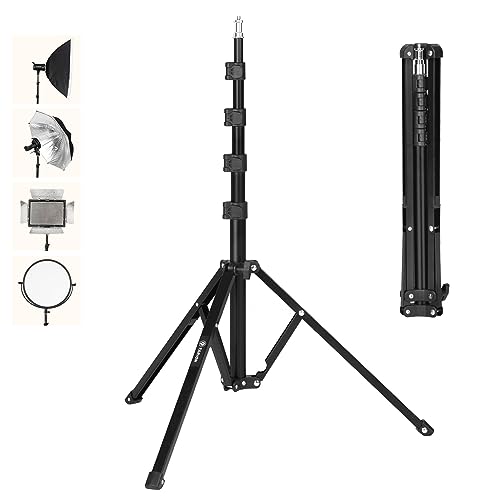 TARION Lichtstativ 180 cm Aluminium Lampenstativ Traglast 8 kg für Studio Outdoor Fotografie Ringlicht Blitzlicht(FL2009) von TARION