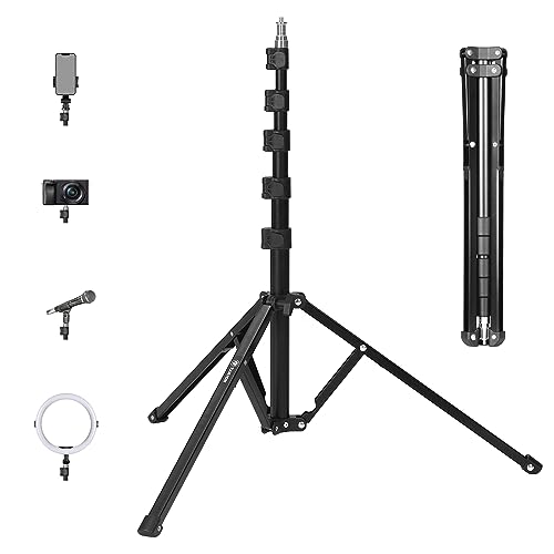 TARION Lichtstativ 200 cm Aluminium Lampenstativ Traglast 8 kg für Studio Outdoor Fotografie Ringlicht Blitzlicht (FLS-20) von TARION