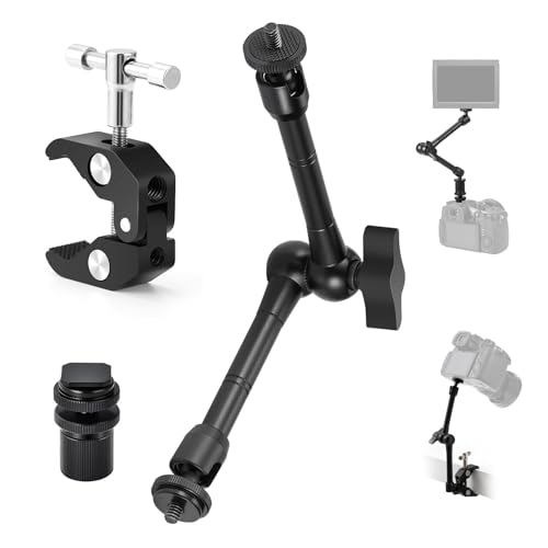 TARION Magic Arm Kamera Halterung: Kamera Klemmstativ mit Super Klammer, Flexibel Gelenkarmstativ Kamera Tischstativ Tisch Halterung Studioklemme mit 1/4'' 3/8'' Gewinde und Blitzschuhhalterung von TARION