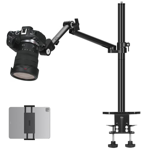 TARION Tischstativ Kamera Tischhalterung Klemmstativ: Kamera Overhead Stativ Tisch Halterung Flexibel Gelenkarm Tischklemmstativ mit Tablet Klemme für DSLR Kameras, Ringlichts, Handy, Webcam TARION Tischstativ Kamera Tischhalterung Klemmstativ: Kamera Overhead Stativ Tisch Halterung Flexibel Gelenkarm Tischklemmstativ mit Tablet Klemme für DSLR Kameras, Ringlichts, Handy, Webcam von TARION