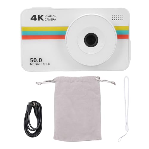 4K Digitalkamera HD Dual Lens Autofokus Digitale Videokamera für Fotografie mit 2,8 -Zoll -Bildschirm Teenager Erwachsene (White) von TARSHYRY