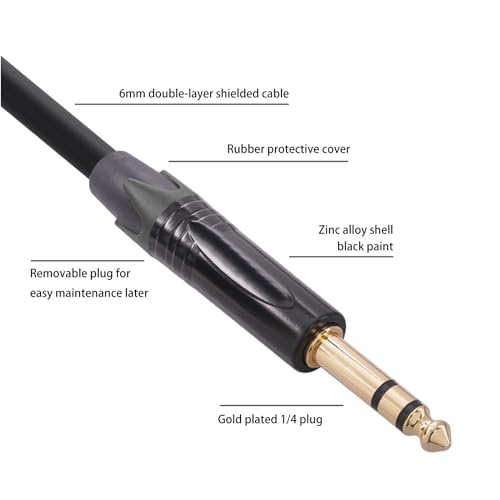 6.35 Mm Audiokabel, 6,35 Mm Audiokabel Verbindungskabelkabel Kabel Kopfhörer -Kabel (300 cm) von TARSHYRY