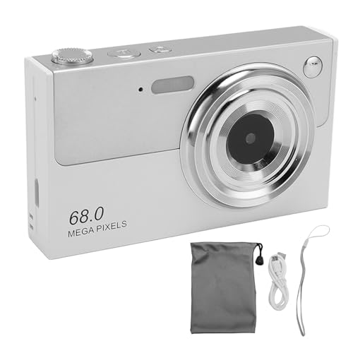 68MP HD 4K Digitalkamera 16x Digital Zoom USB C Compact Travel Camera mit 32 GB Speicher für Jugendstudenten (White) von TARSHYRY