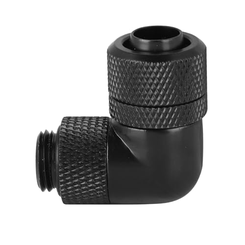 CPU -Kühler, CPU -Luftkühler G1/4 Gewinde Wasserkühlung Dünner Röhrchen mit 90 ° Rechten Ellbogen Klarschlauch für Computerwasserkühlsystem (BLACK) von TARSHYRY