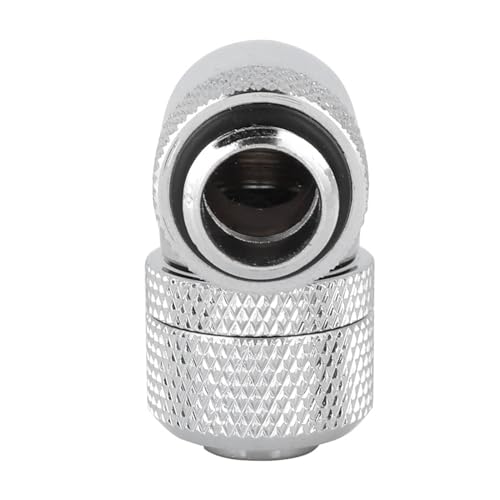 CPU -Kühler, CPU -Luftkühler G1/4 Gewinde Wasserkühlung Dünner Röhrchen mit 90 ° Rechten Ellbogen Klarschlauch für Computerwasserkühlsystem (SILVER) von TARSHYRY