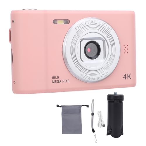 Compact 4K 50 MP Digitalkamera Hochauflösende Bildschirm Anti -Shake -Mikrofon für Fotografie und Videografie (32GB) von TARSHYRY