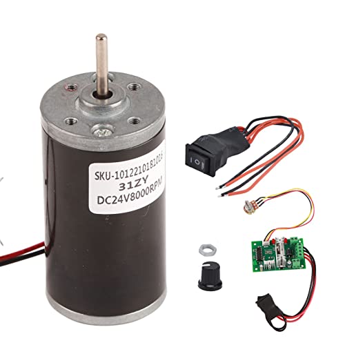 Dauermagnet DC Motor, DC Permanent Magnet Motor Mini Niedrige Rausch mit Geschwindigkeit Gouverneur Hochgeschwindigkeit CW CCW -Motoren für Generatorprojekte (24V8000RPM) von TARSHYRY
