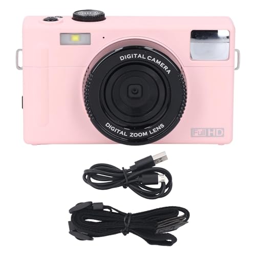 Digitalkamera 1080p 48MP 3,0 Zoll TFT LCD -Bildschirm 16x Zoom Gesichtserkennung Anti -Shake -Tragbare Kamera Rosa für Teenager und Freunde (32GB) von TARSHYRY
