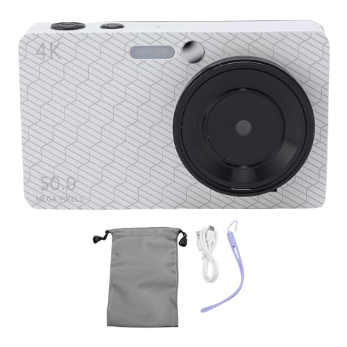 Digitalkamera 4K 50 MP 2,8 -Zoll -Bildschirm Autofokus 16x Digital Zoomkamera mit Mehreren Filtern Füllung Licht für den Campus (White) von TARSHYRY