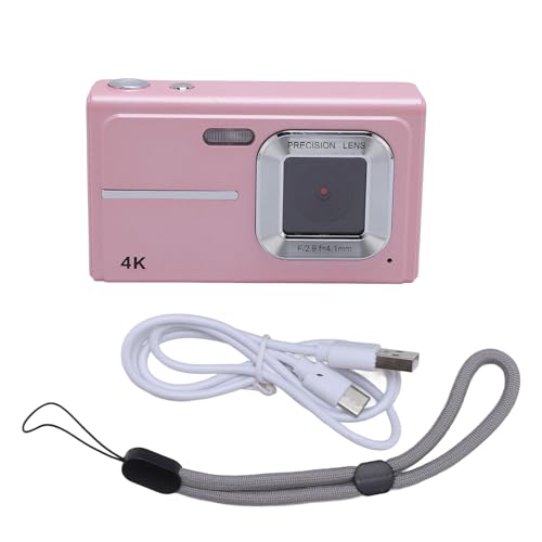 Digitalkamera Compact Autofocus 1080p 48MP 16x Zoom Reisekamera Tragbar für die Fotografie (PINK) von TARSHYRY