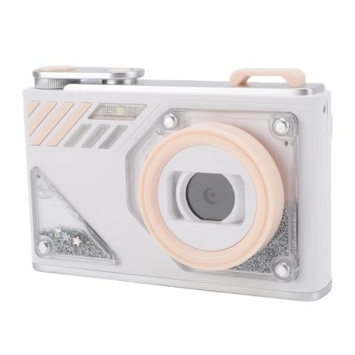Digitalkamera HD 48MP 8X Zoom Vorne Heck 2 Objektiv Tragbare Kleine Autofokusfotografie Videoaufnahme Reisestudent Graduation (White) von TARSHYRY
