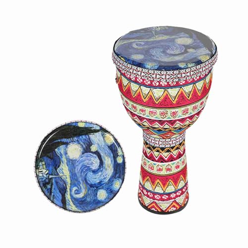 Djembe Drum, Afrikanische Trommel 8 Zoll PVC Carbonfaser Ultra Leichter Handtrommel mit Riemen Djembe für Anfänger von Erwachsenen und Kindern (1) von TARSHYRY