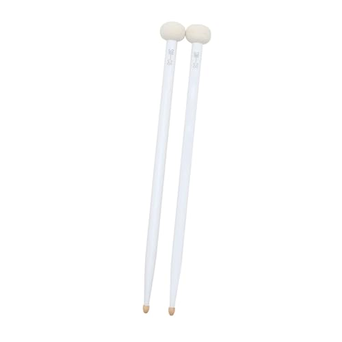 Drum Sticks, Drumsticks für Drums Doppelköpfige Schläger mit Filzhammerkopf Drumsticks Pacepani Cymbal Hammer (WHITE) von TARSHYRY