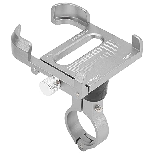 Fahrrad Telefonhalter, Fahrrad Telefon Mount Aluminiumlegierung 360 ° Rotation Mobiltelefonständer Navigation Halter mit Gummi-Pad-Motorrad-Telefon Mount FPR 3.5-6,2 Zoll Handy (Ti-Farbe) von TARSHYRY