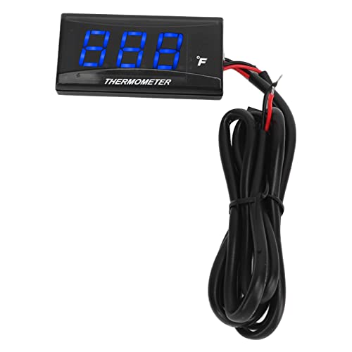 Motorradwassertemperatur Ultra Dünn LCD -Anzeige ABS Gehäuse Wassertemperaturmesser Geeignetes Außenreiten DC12V (BLUE) von TARSHYRY
