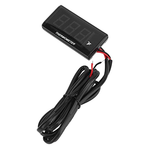 Motorradwassertemperatur Ultra Dünn LCD -Anzeige ABS Gehäuse Wassertemperaturmesser Geeignetes Außenreiten DC12V (Rot) von TARSHYRY